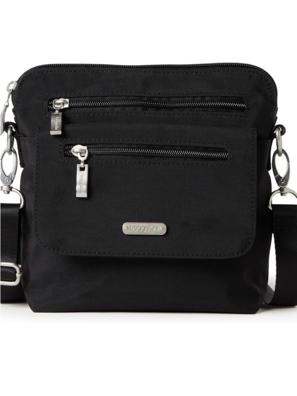 New! Baggallini Let’s Escape Black Crossbody Bag